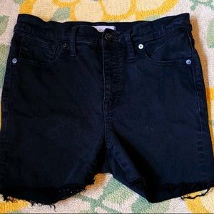 Madewell black distressed cut off jean shorts
